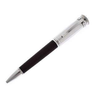 Dunhill Sentryman Brown Leather Palladium Plated Ballpoint Pen