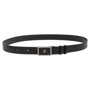 Dunhill Black Leather Logo Plague Belt 107CM