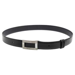 Dunhill Black Leather Square Buckle Belt