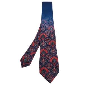 Dunhill Blue Floral Paisley Printed Silk Tie