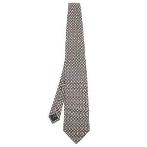 Dunhill Cream Floral Printed Silk tie