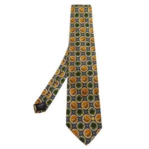 Dunhill Multicolor Beach Hat Printed Silk Tie