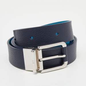 Dunhill Navy Blue Leather Buckle Belt 107 CM