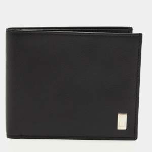 Pre Owned Dunhill Black Leather Bifold Wallet