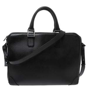 Dunhill Black Leather Single Document Briefcase