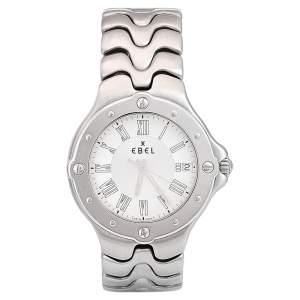 Ebel Silver Stainless Steel Sportwave 9187631 Men's Wristwatch 36 mm
