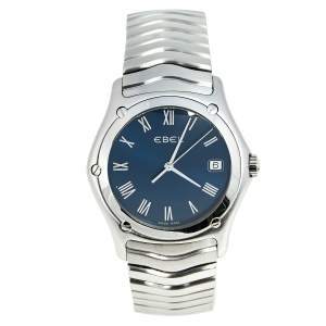 Ebel Blue Stainless Steel Classic Wave 9187F41 Men's Wristwatch 38 mm