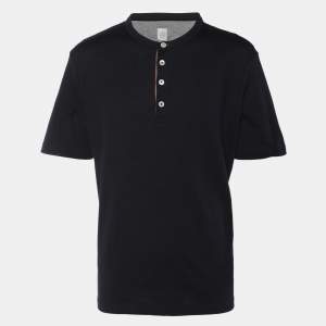 Eleventy Navy Blue Jersey Henley T-Shirt XL