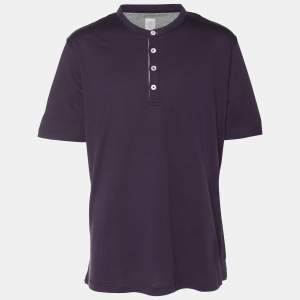 Eleventy Purple Jersey Henley T-Shirt XL