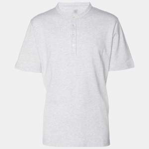 Elevety Grey Jersey Henley T-Shirt XL