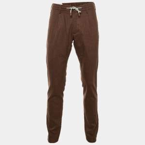 Pre Owned بنطلون إليفنتي صوف بني مقاس كبير