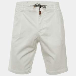 مملوكة مسبقًا   Eleventy White Cotton Bermuda Shorts L