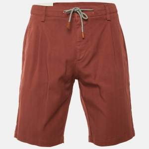 Pre Owned   Eleventy Rustic Brown Cotton Shorts L/Waist 34"