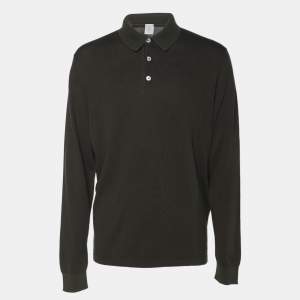 Eleventy Olive Green Jersey Full Sleeve Polo T-Shirt XL