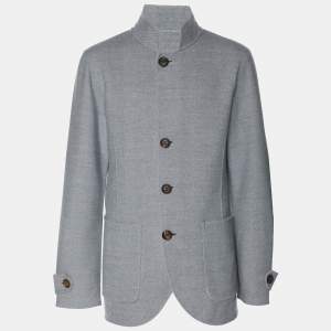 Eleventy Blue/Grey Wool Reversible Jacket XXL