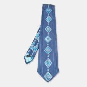 Emilio Pucci Blue Jacquard Silk Traditional Tie
