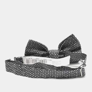 Emporio Armani Grey Patterned Cotton Bow Tie 