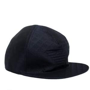 Pre Owned Emporio Armani Blue Logo Patterned Baseball Cap Size L