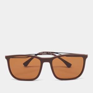 Emporio Armani Matte Brown EA 4154 Square Sunglasses