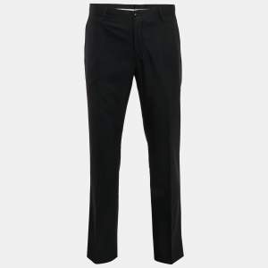 Pre Owned Emporio Armani Black Wool Josh Line Trousers M