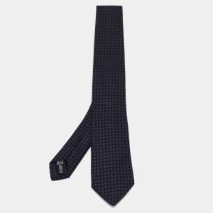 Emporio Armani Blue Patterned Wool Blend Tie 