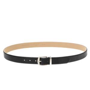 Emporio Armani Black Leather Classic Buckle Belt 125CM