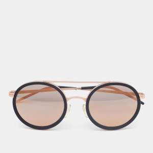 Emporio Armani Rose Gold Metal/Grey Mirrored EA 2041 Round Sunglasses