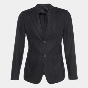 Pre Owned Emporio Armani Black Wool Blend Johnny Line Blazer S
