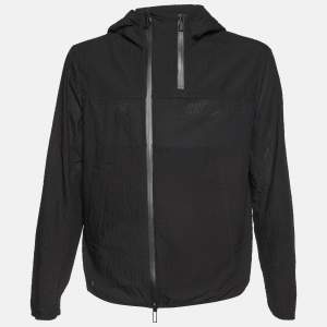Emporio Armani Black Seer Sucker Zip Up Jacket XL
