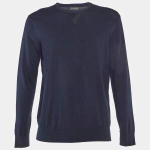 Emporio Armani Navy Blue Knit Crew Neck Sweater M