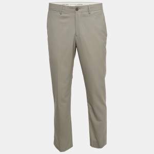 Emporio Armani Sage Green Wool Formal Trousers L
