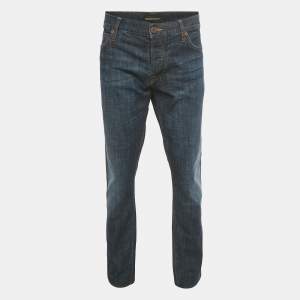 Pre Owned Emporio Armani Dark Blue Denim Regular Fit Jeans XXL Waist 40"
