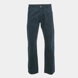 Pre Owned بنطلون جينز قطني أزرق امبوريو أرماني مقاس خصر 38 بوصة (مقاس كبير جداً جداً)