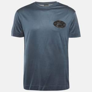 Pre Owned ت-ي ش-ي-ر-ت إ-ي-م-ب-ر-ي-و أ-ر-م-ا-ن-ي ج-ي-ر-س-ي أ-ز-ر-ق أ-ب-ل-ي-ق م-ق-ا-س ك-ب-ي-ر ج-د-ا-ً (إ-ك-س ل-ا-ر-ج)