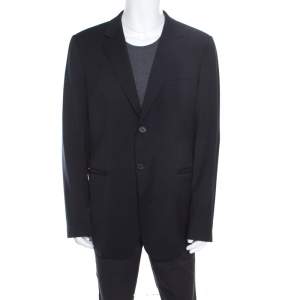 Pre Owned Emporio Armani Navy Blue Wool Josh Line Tailored Blazer 3XL