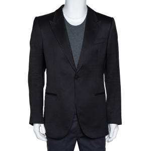 Pre Owned Emporio Armani Black Wool Blend Vincent Line Jacket XXL