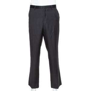 Emporio Armani Black Wool Tailored Trousers 4XL