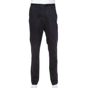 Emporio Armani Black Cotton and Cashmere Tailored Trousers XXXL