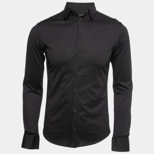 Emporio Armani Black Stretch Knit Long Sleeve Shirt S