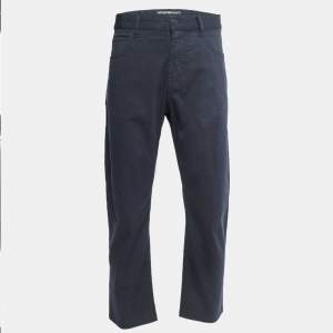 Emporio Armani Navy Blue Cotton Regular Fit Trousers XXL
