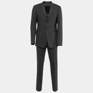 Emporio Armani Black Wool Josh Line Suit L