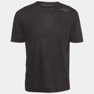 Pre Owned Emporio Armani Black Cotton T-Shirt L