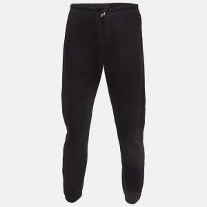 Emporio Armani Black Velvet Trim Knit Joggers M