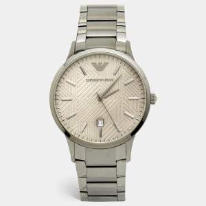 Pre Owned Emporio Armani Grey PVD Coated Stainless Steel Renato AR11120 Men's Wristwatch 43 mm