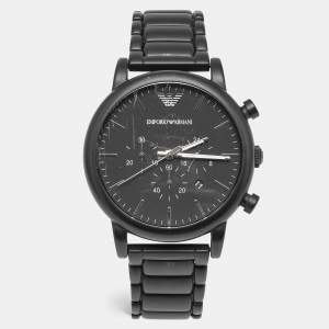 Pre Owned Emporio Armani Black PVD Coated Stainless Steel AR1895 Men's Wristwatch 46 mm 