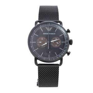 Emporio Armani Black PVD Coated Stainless Steel Aviator AR11142 Men's Wristwatch 43 mm