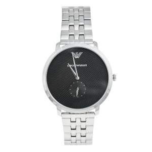 Emporio Armani Black Stainless Steel Modern Slim AR11161 Men's Wristwatch 42 mm