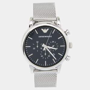 Emporio Armani Black Stainless Steel Classic AR1808 Men's Wristwatch 46 mm