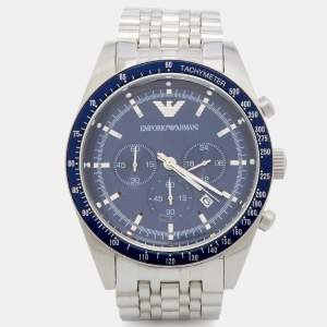 Emporio Armani Blue Stainless Steel Sportivo AR6072 Men's Wristwatch 46 mm