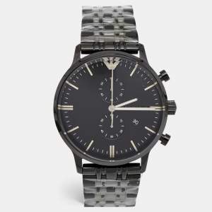 Emporio Armani Black PVD Coated Stainless Steel Classic AR1934 Men's Wristwatch 43 mm